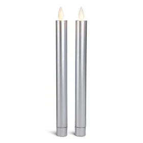 LED kronelys plastik - 2 stk. - 22,2 cm - m/3D flamme - (flere farver) - Image 2