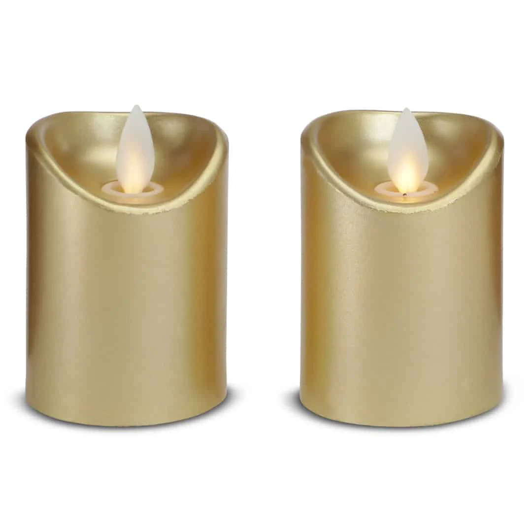 LED stearinlys - 2 stk. - 7 cm - m/3D flamme - (flere farver) - Image 2