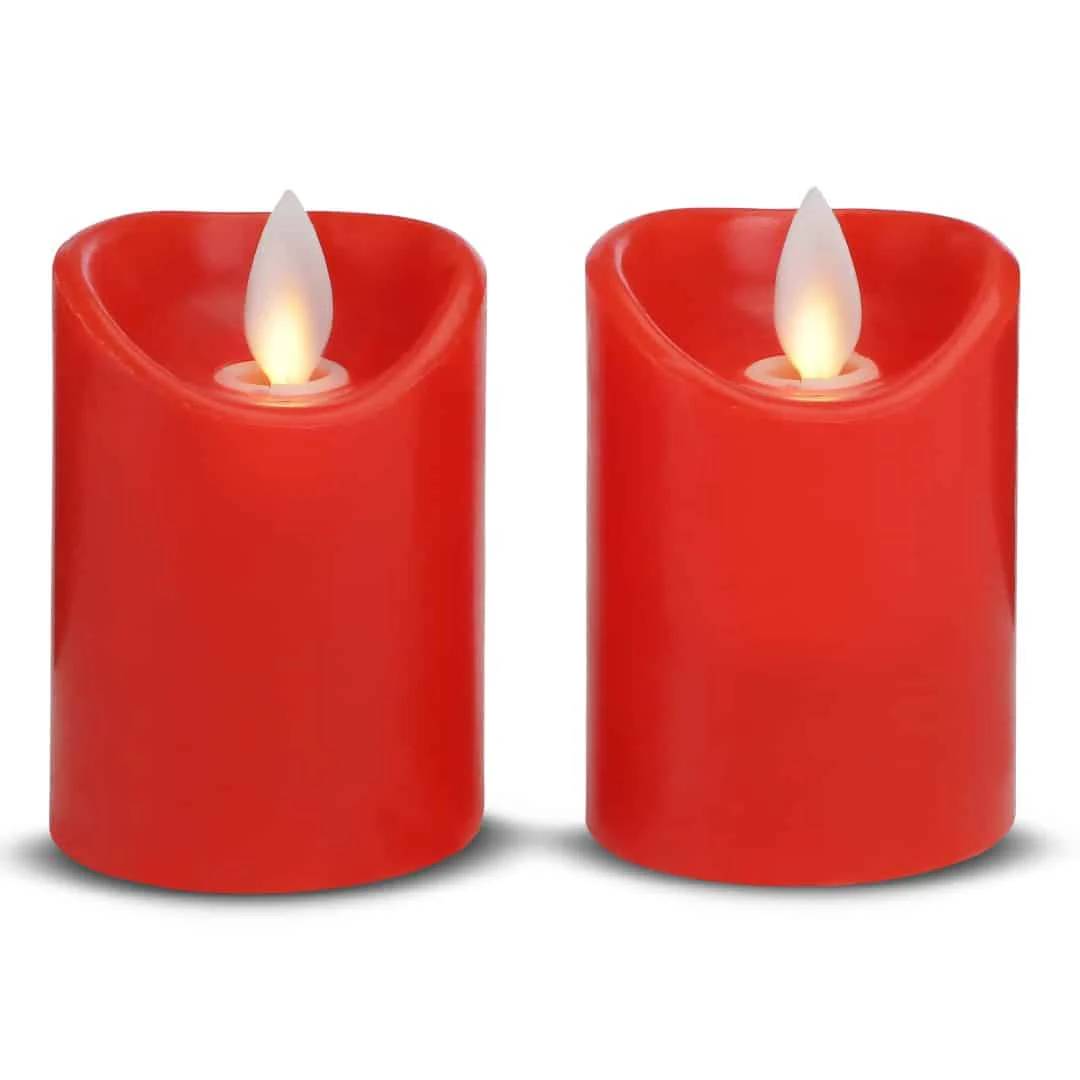 LED stearinlys - 2 stk. - 7 cm - m/3D flamme - (flere farver) - Image 4
