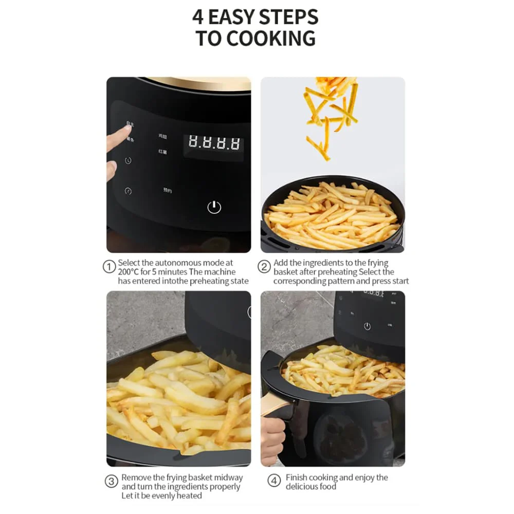 Airfryer 3.5 liter (fedtfattig: grille, bage, stege og friturestege) - Image 3