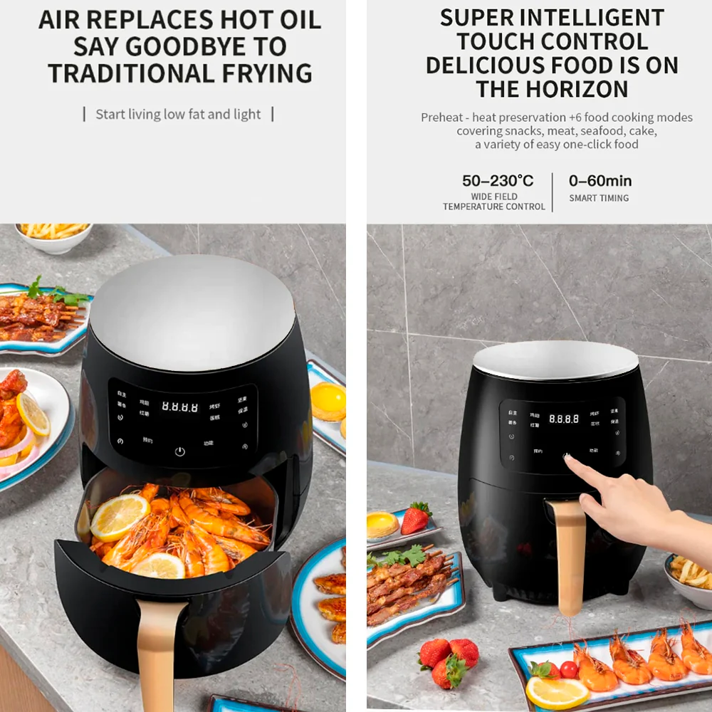 Airfryer 3.5 liter (fedtfattig: grille, bage, stege og friturestege) - Image 7