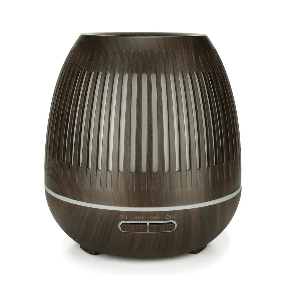 Aroma Diffuser 400 ML m/fjernbetjening - Stilren i brunt og lyst træ - - Image 10