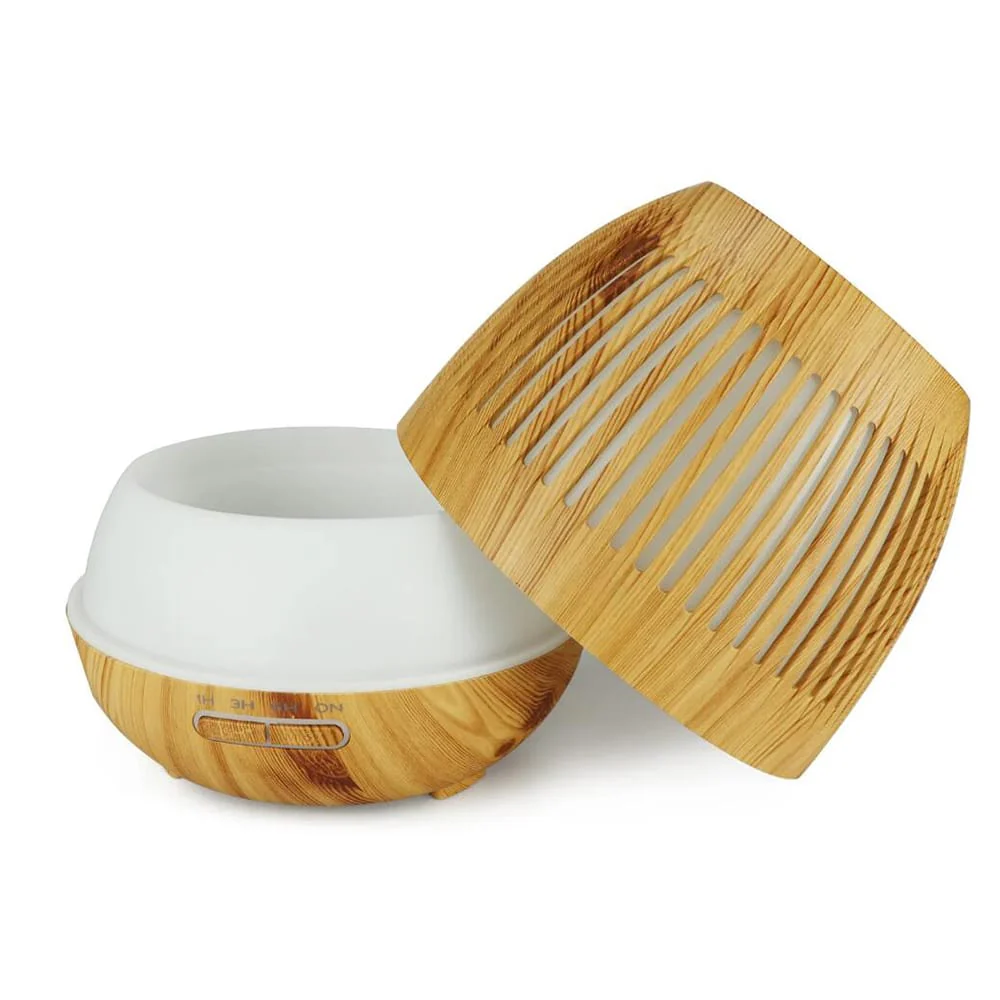 Aroma Diffuser 400 ML m/fjernbetjening - Stilren i brunt og lyst træ - - Image 8