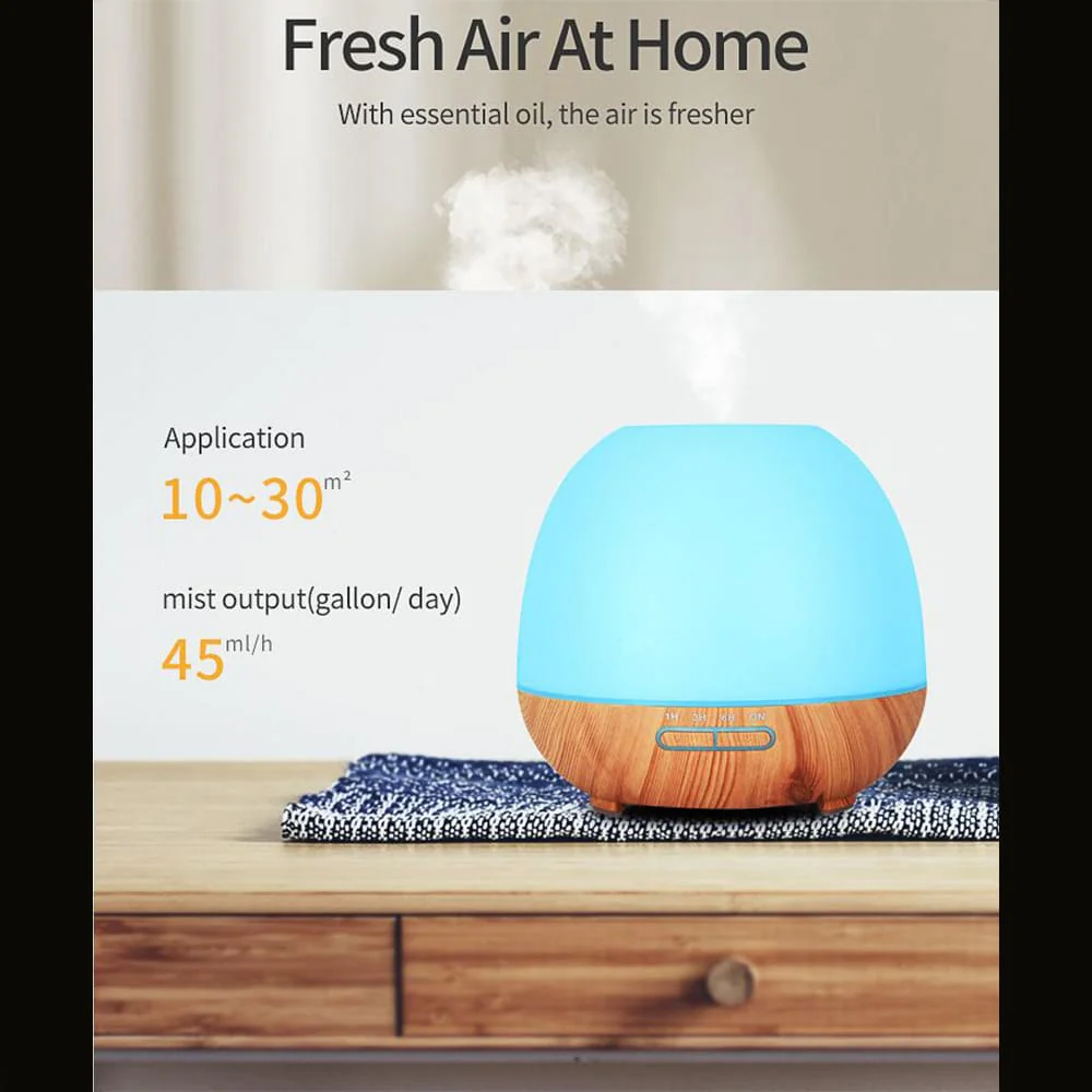 Aroma Diffuser 400 ML m/fjernbetjening - Stilren og smuk – 2 farver - - Image 2
