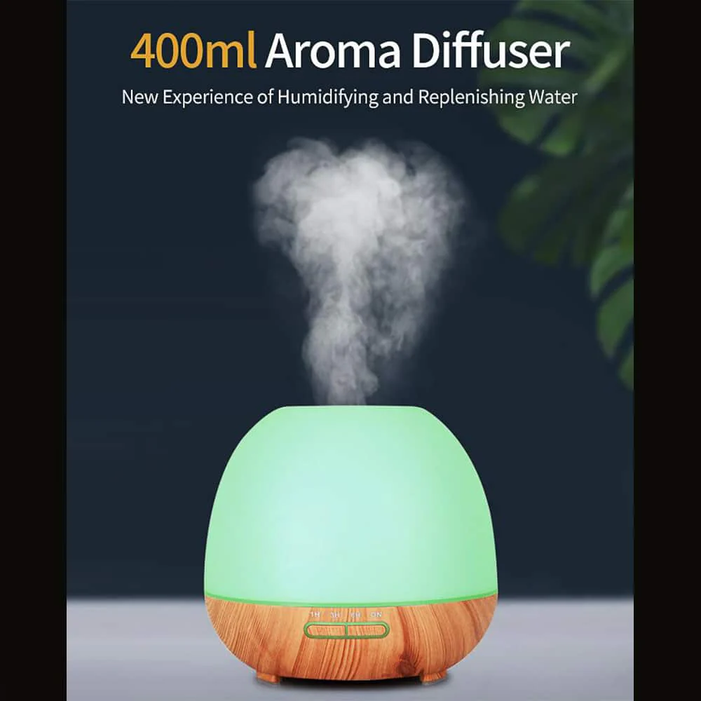 Aroma Diffuser 400 ML m/fjernbetjening - Stilren og smuk – 2 farver - - Image 4