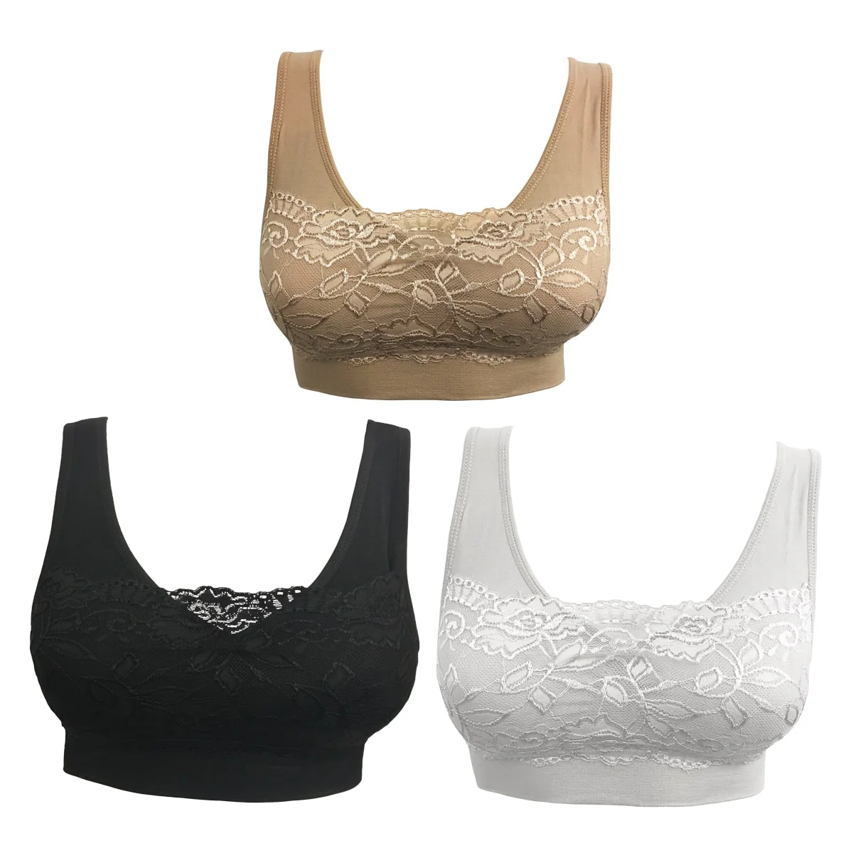 Comfort Bra - pakke med 3 stk. (BH med blonder) - Image 3