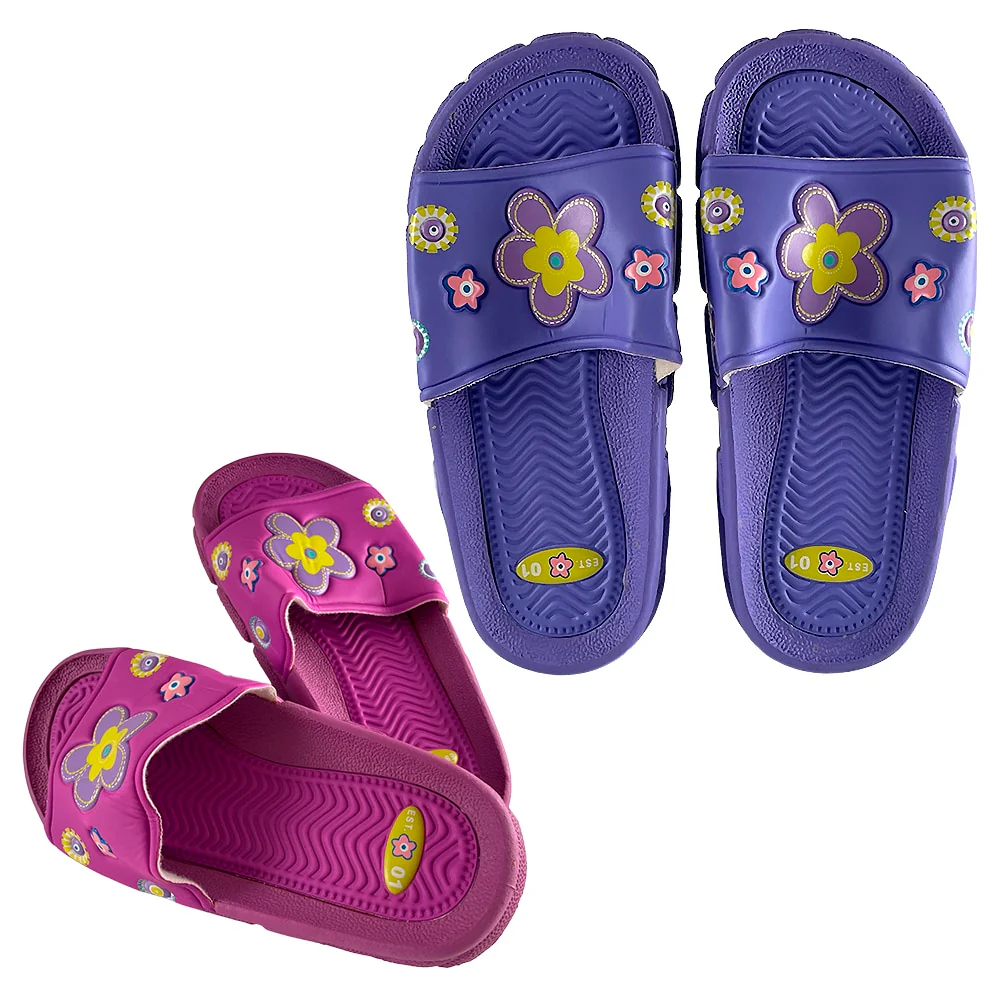 Børne Gummi Sandaler i Lilla og Pink - Image 2