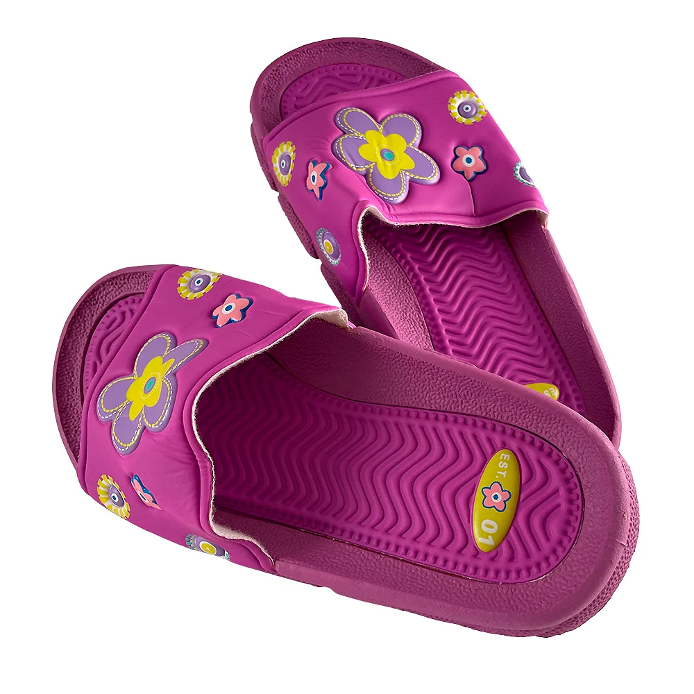 Børne Gummi Sandaler i Lilla og Pink - Image 3