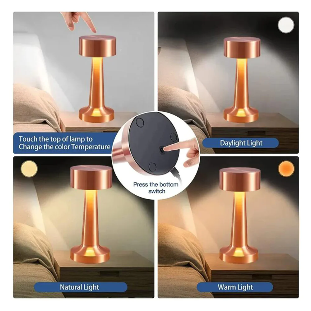 Bordlampe LED m/touch & genopladelig funktion - Image 4