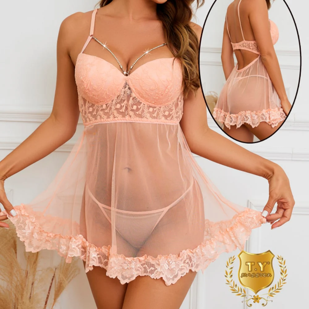 Elegant Lingeri Kjole - Sensual Blush