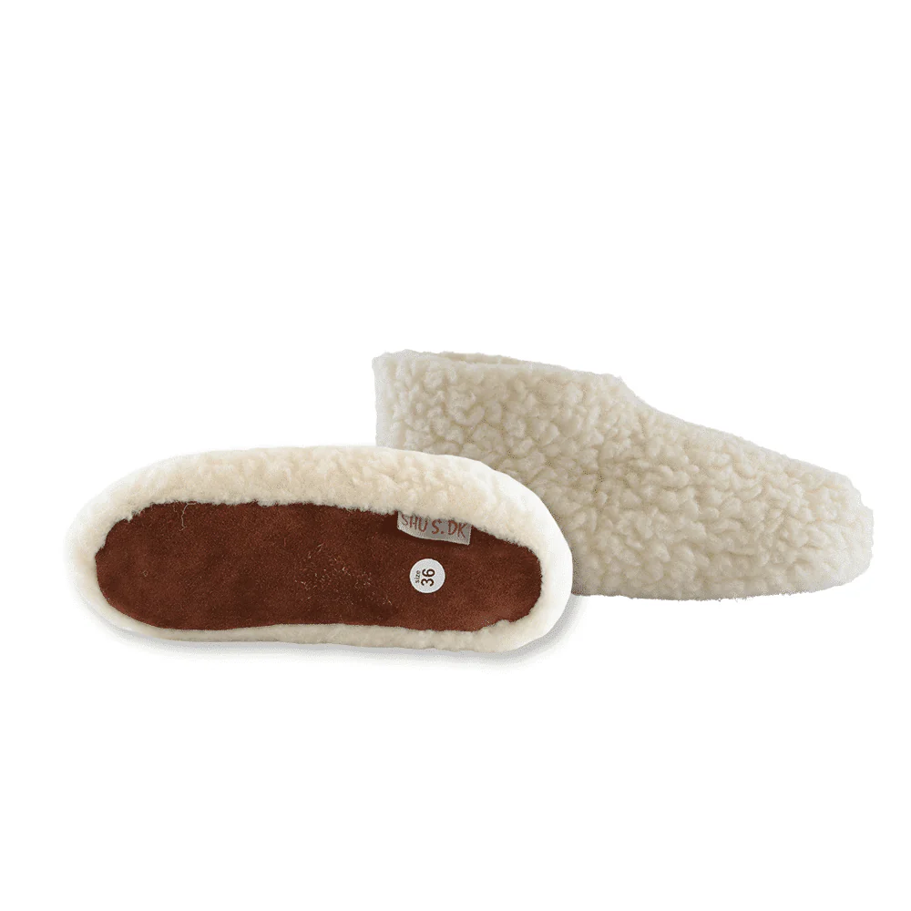 Fluffy Uld Hjemmesko (100% ren uld) - Model Hvid - Image 4