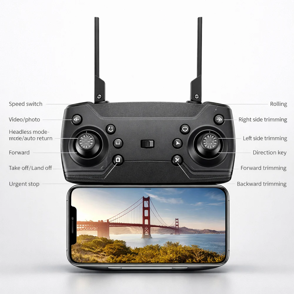 Foldbar Drone 4K med/uden kamera - Image 5