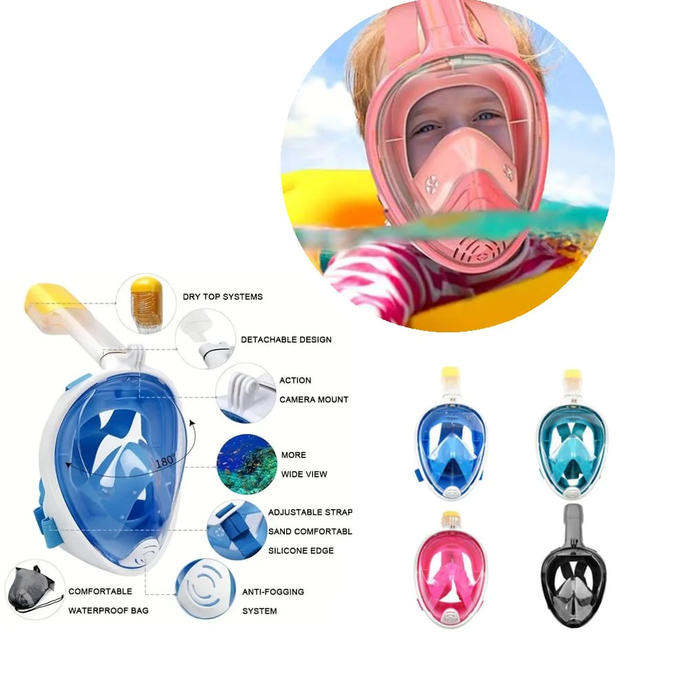 Snorkelmaske til børn og voksne med snorkel og 180 graders udsigt - Image 10