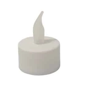 LED Fyrfadslys i plastik - 12 stk. - ø3,5 x 5 cm - hvid - (inkl. batterier) - Image 2