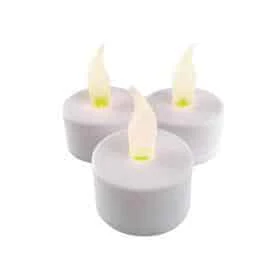LED Fyrfadslys i plastik - 12 stk. - ø3,5 x 5 cm - hvid - (inkl. batterier) - Image 3