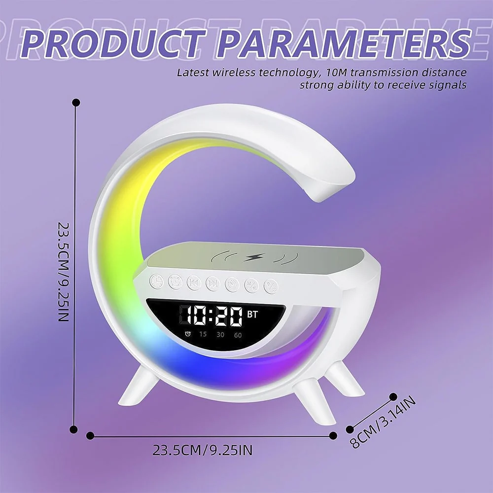 G-lys - Trådløs oplader m. bluetooth højtaler og RGB-lampe - Image 4
