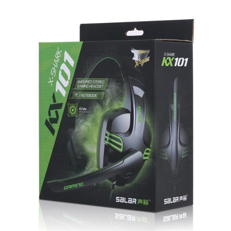 Gamer PC Headset m/mikrofon og stereo lyd - sort/grøn - - Image 4