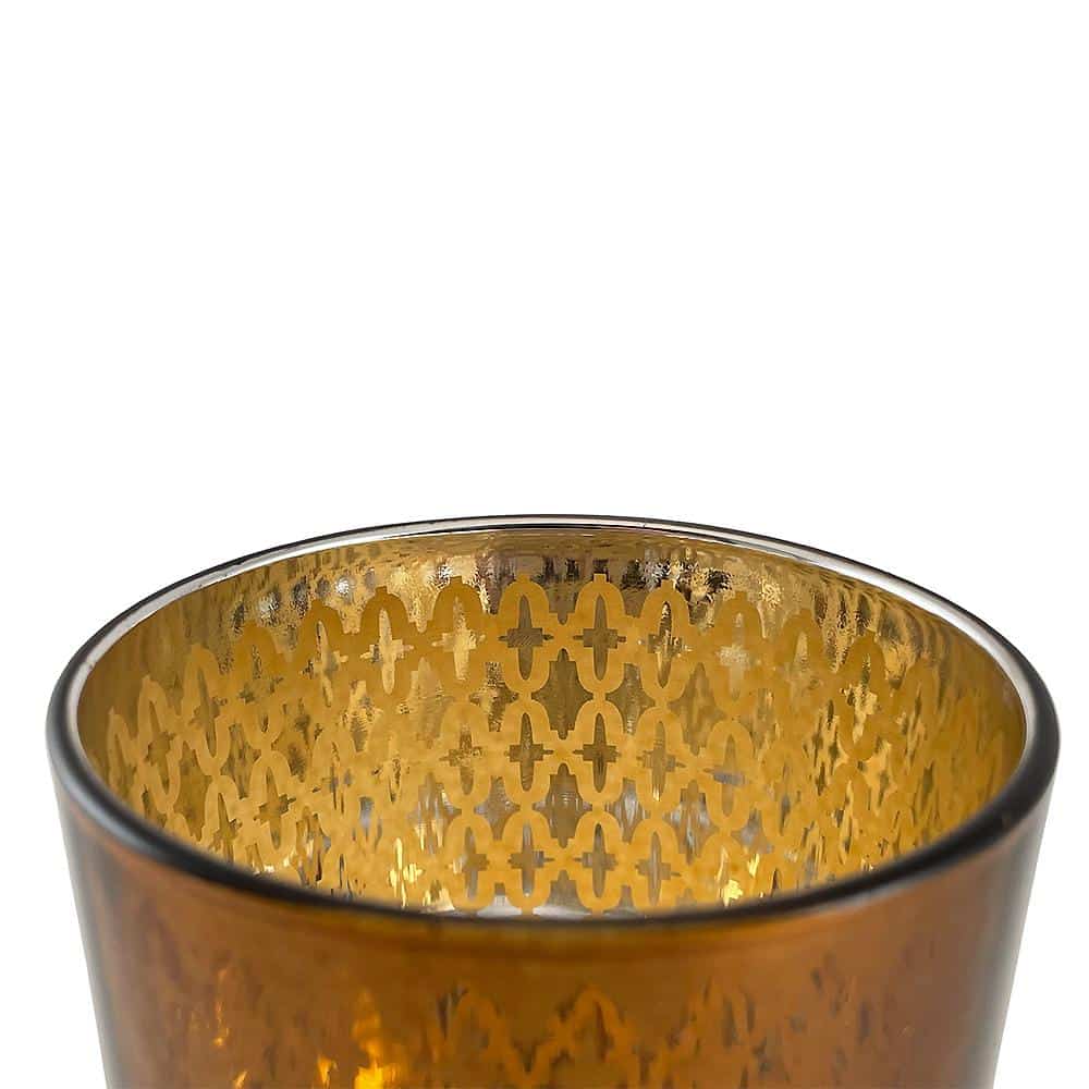 Fyrfadsstager i glas (2 stk.) kobber/sort fra SIA Home Fashion - Image 2