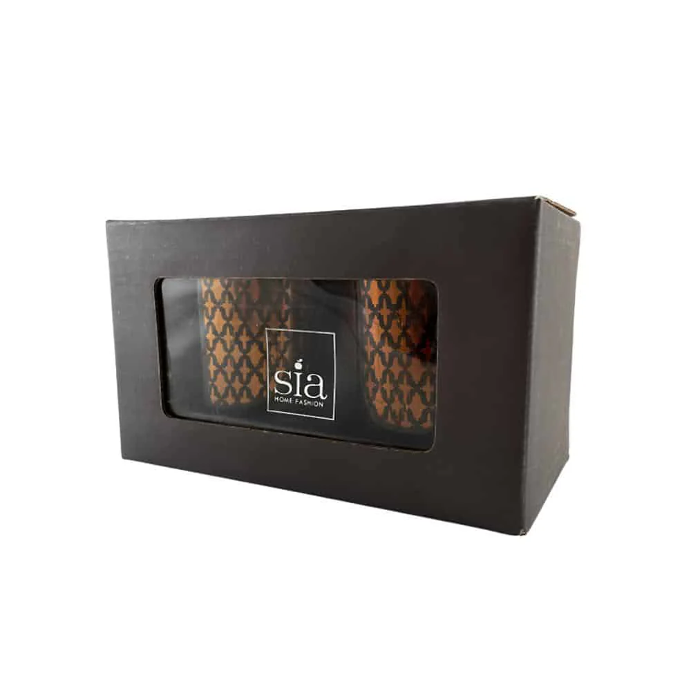 Fyrfadsstager i glas (2 stk.) kobber/sort fra SIA Home Fashion - Image 3