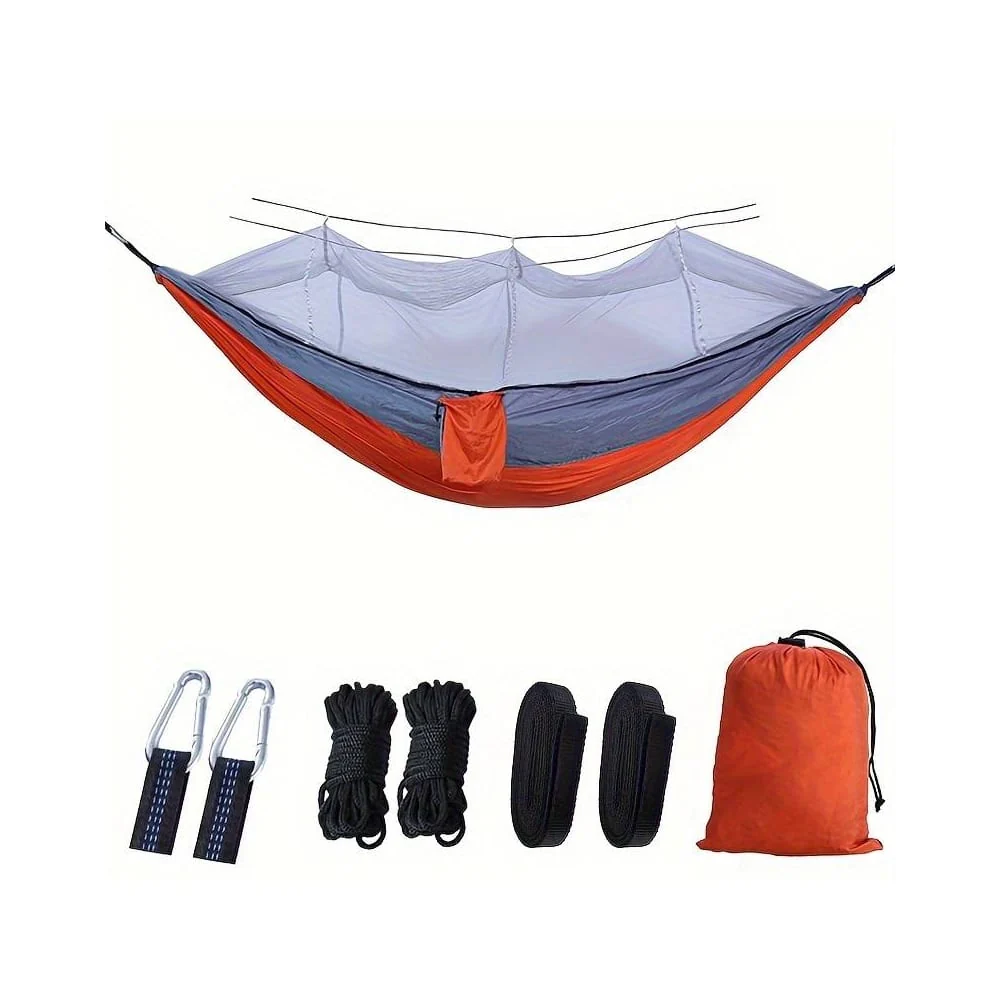 Hængekøje med myggenet (army, orange-grå, pink, grøn eller sort) - Image 11