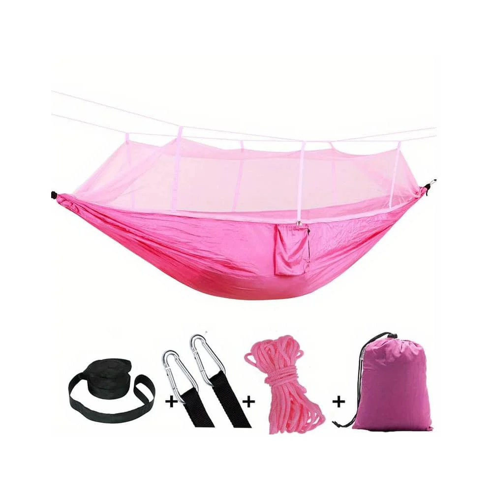 Hængekøje med myggenet (army, orange-grå, pink, grøn eller sort) - Image 12