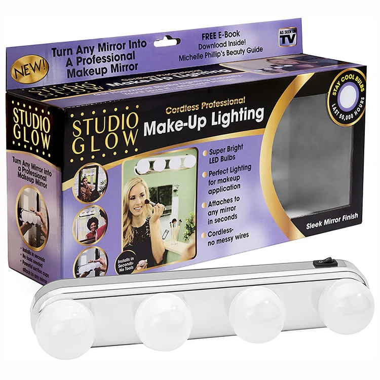 Hollywood LED Makeuplys m/sugekop til spejl - Image 3