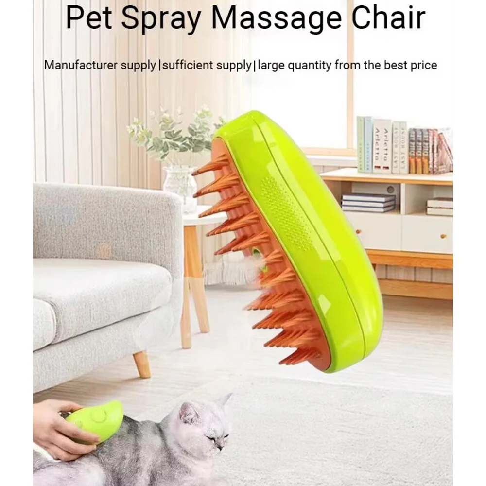 Hund- og Kattebørste 3-i-1 m/Sprayfunktion & Massage - Image 3