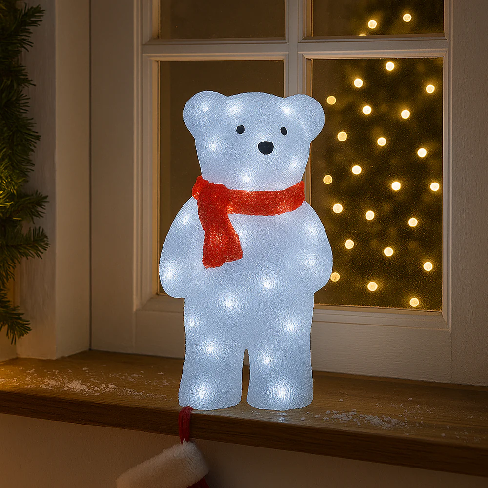 Isbjørn Akryl - højde 45 cm med LED-lys - - Image 2