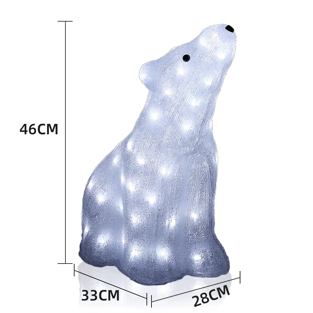 Isbjørn Akryl - højde 46 cm med LED-lys - - Image 3