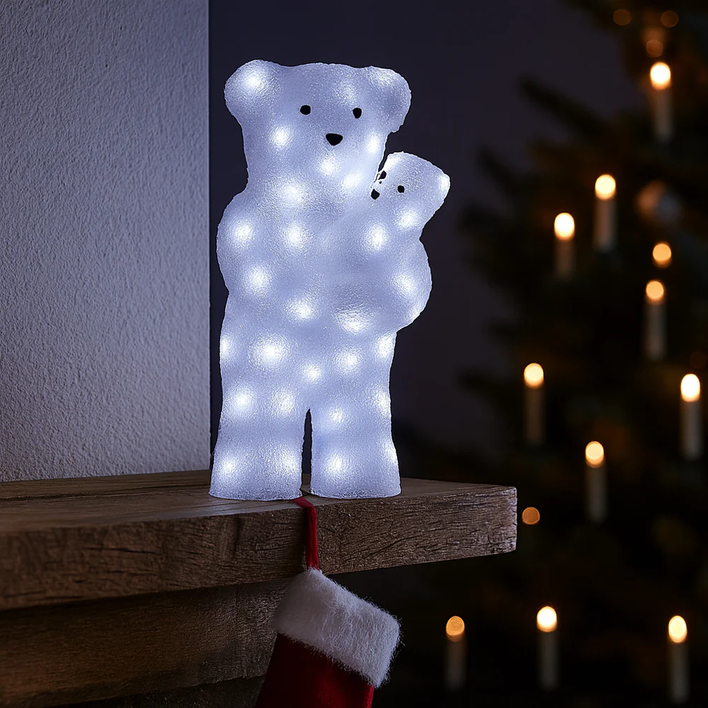Isbjørn Akryl - højde 60 cm med LED-lys - - Image 2