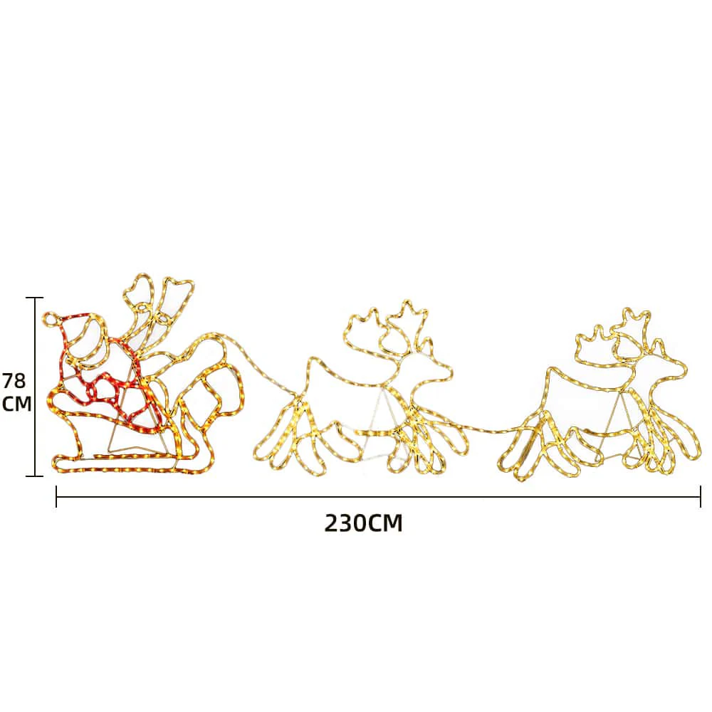 Julemand, Rensdyr og Kane - 230 cm med LED-Lys - - Image 3