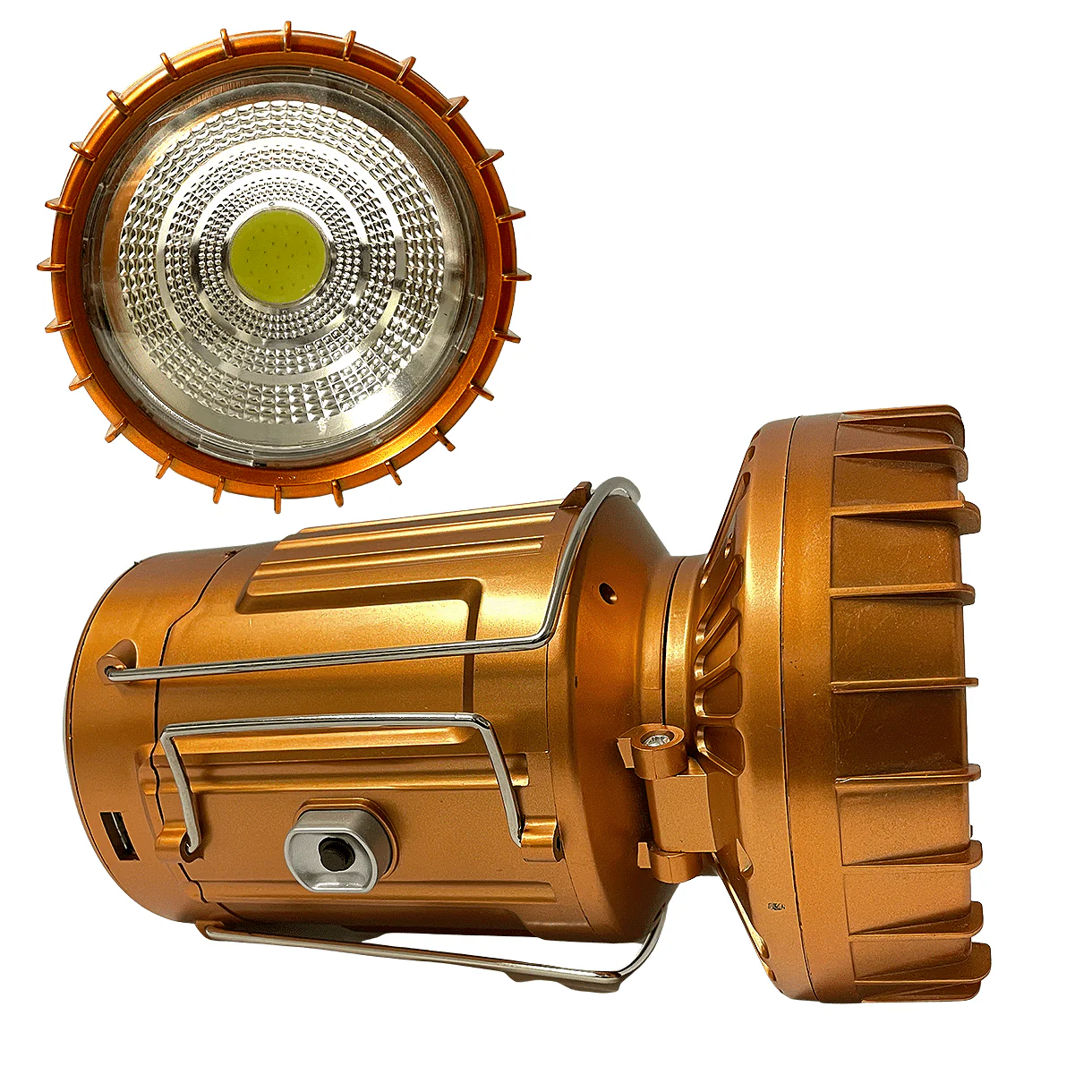 LED Camping Lampe m/batteri - kobber eller sølv - oplades via solceller - Image 3