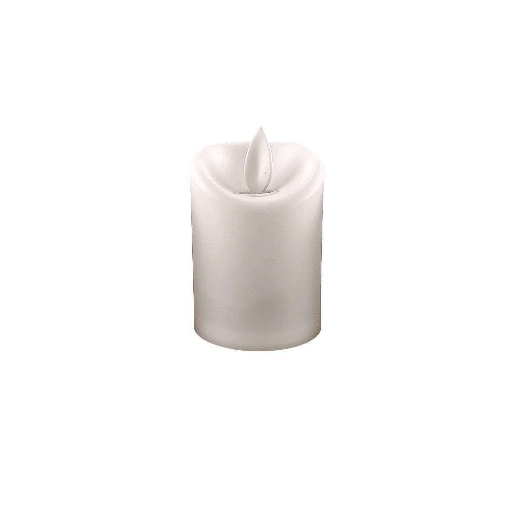 LED lys i plastik - 3 stk. - 7 cm - m/3D flamme og fjernbetjening - hvid - Image 5