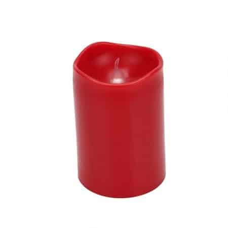LED bloklys i plastik - 6 stk. - 7,4 cm - m/3D flamme - rød - Image 4