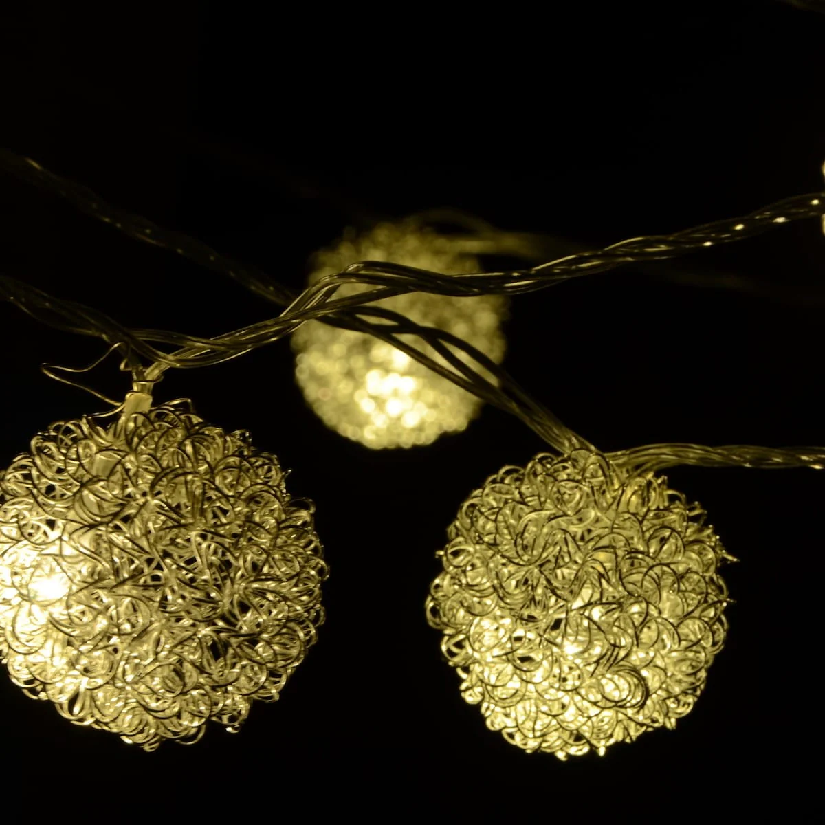 LED-Lyskæde med 20 filter Kugler - Guld (3 meter) - Image 2