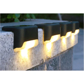 LED solcelle trin lys udendørs til trappe, hegn - sorte 4 stk. - Image 2
