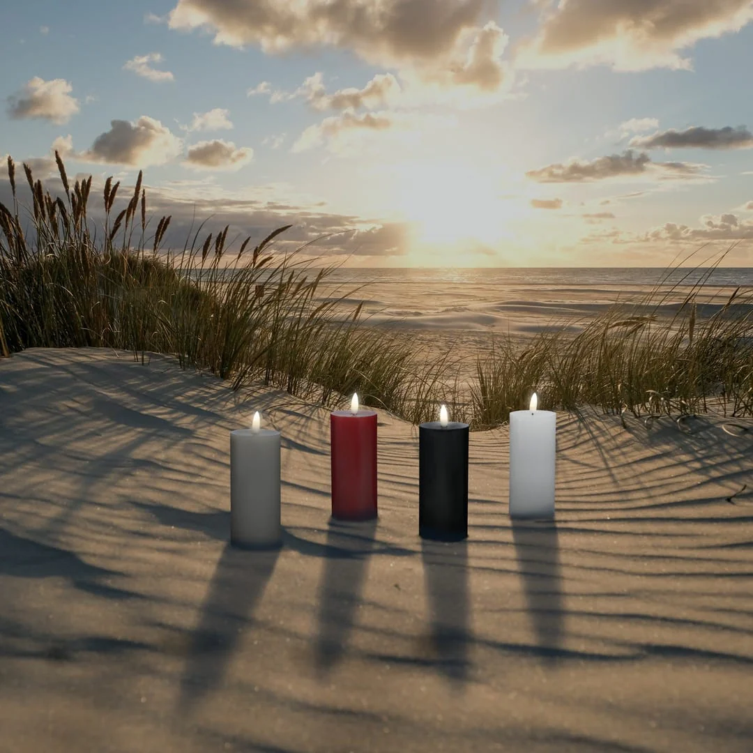 LED Stearinlys - 1 stk. - ø5,5 x 20 cm - m/3D flamme - (flere farver) - Image 2