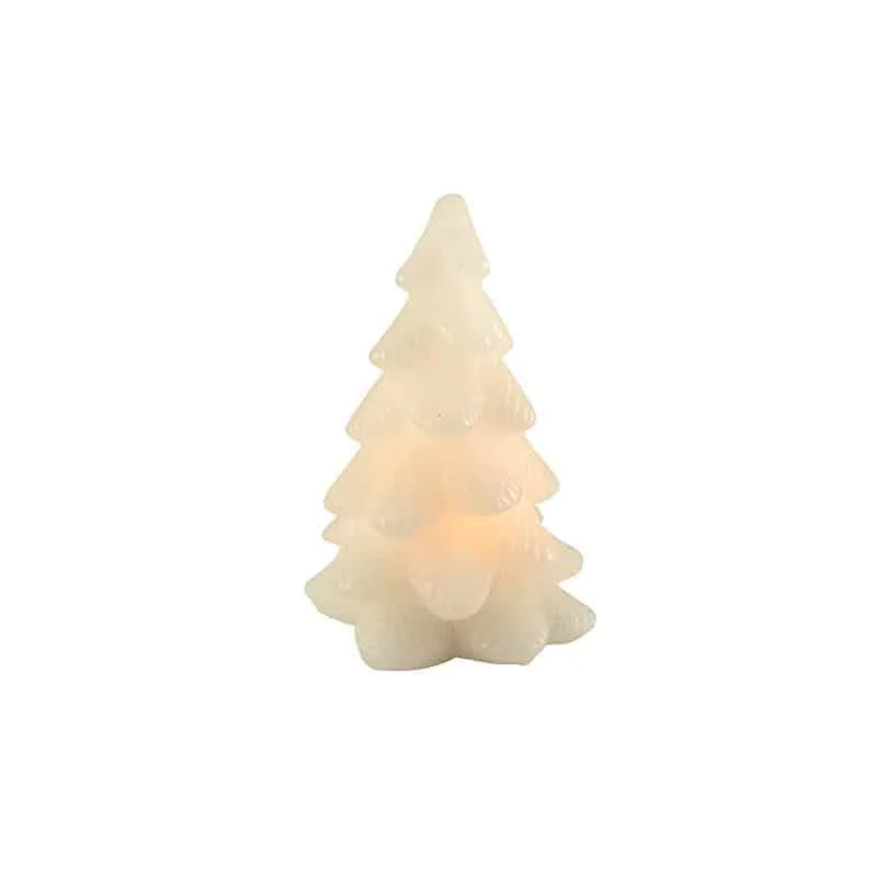 LED lys stearin - Juletræ m/timer - 16,18 eller 20 cm - hvid - Image 4