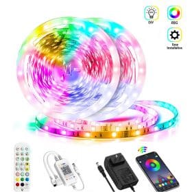 LED Strip lyskæde 5 meter med Bluetooth, Fjernbetjening og MusiksensorC - Image 8
