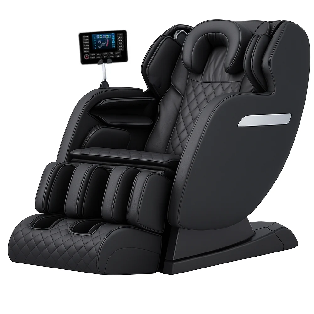 Massagestol 4D med SL-teknologi, lufttryksmassage, Varmeterapi og stor touchskærm - Model A6 Sort - Image 20