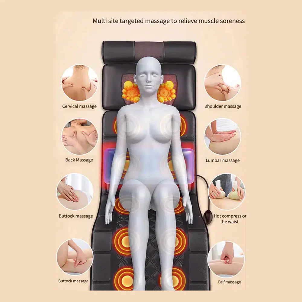 Elektrisk Massagemåtte (sort) m/10 Zoner - Total afslapning fra nakke til fødder - Image 12