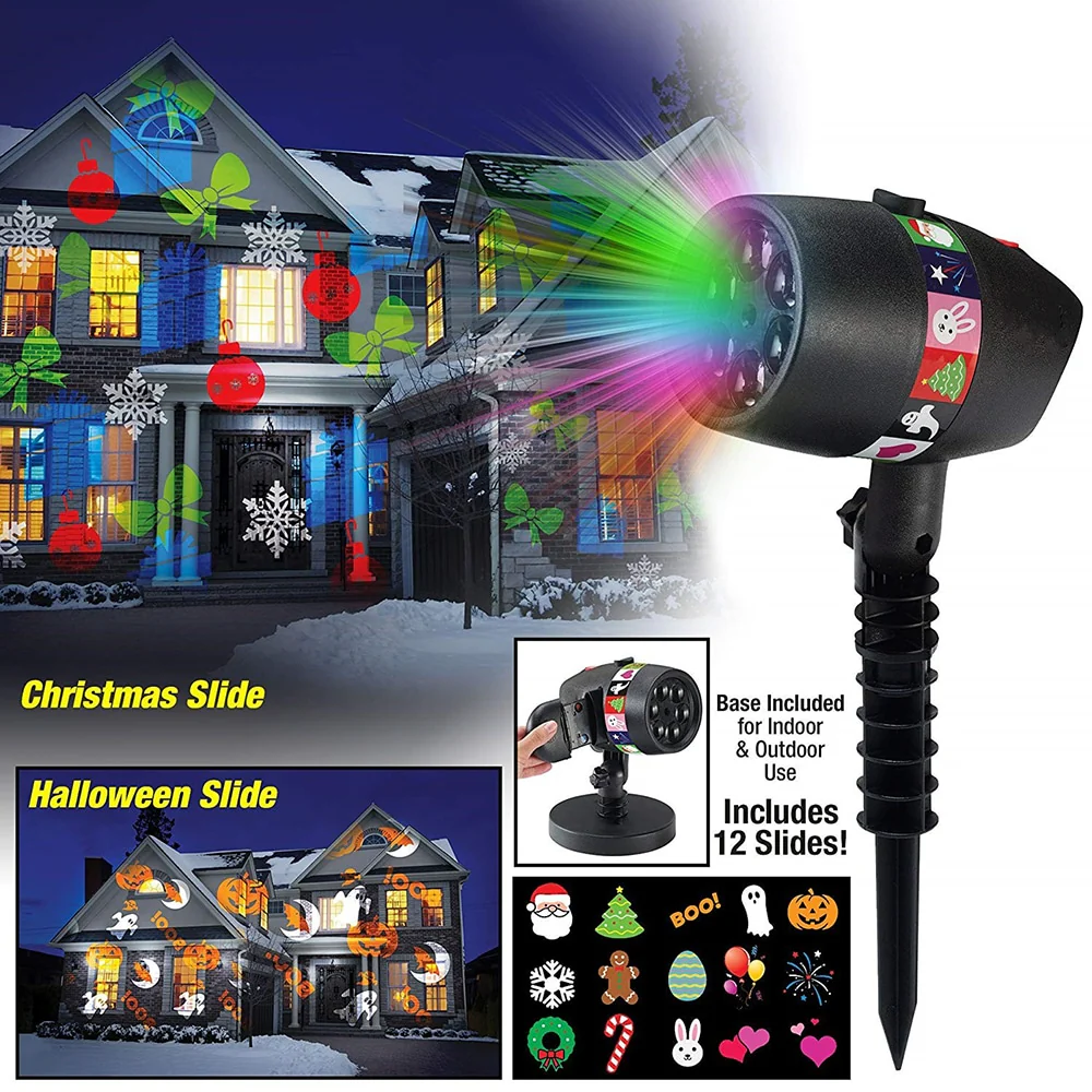 LED Magic Light Projektor – med 12 bevægelige lysmotiver - Image 12