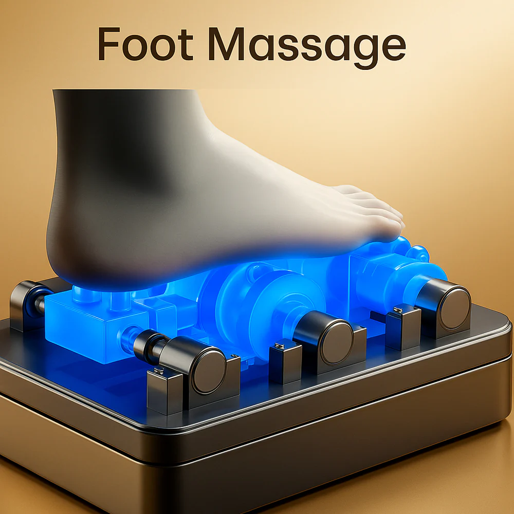 Massagestol 4D Luksus Pro+ med SL-teknologi, Varmeterapi, Stemme Kontrol & Touchskærm - Model M5 grå - Image 5