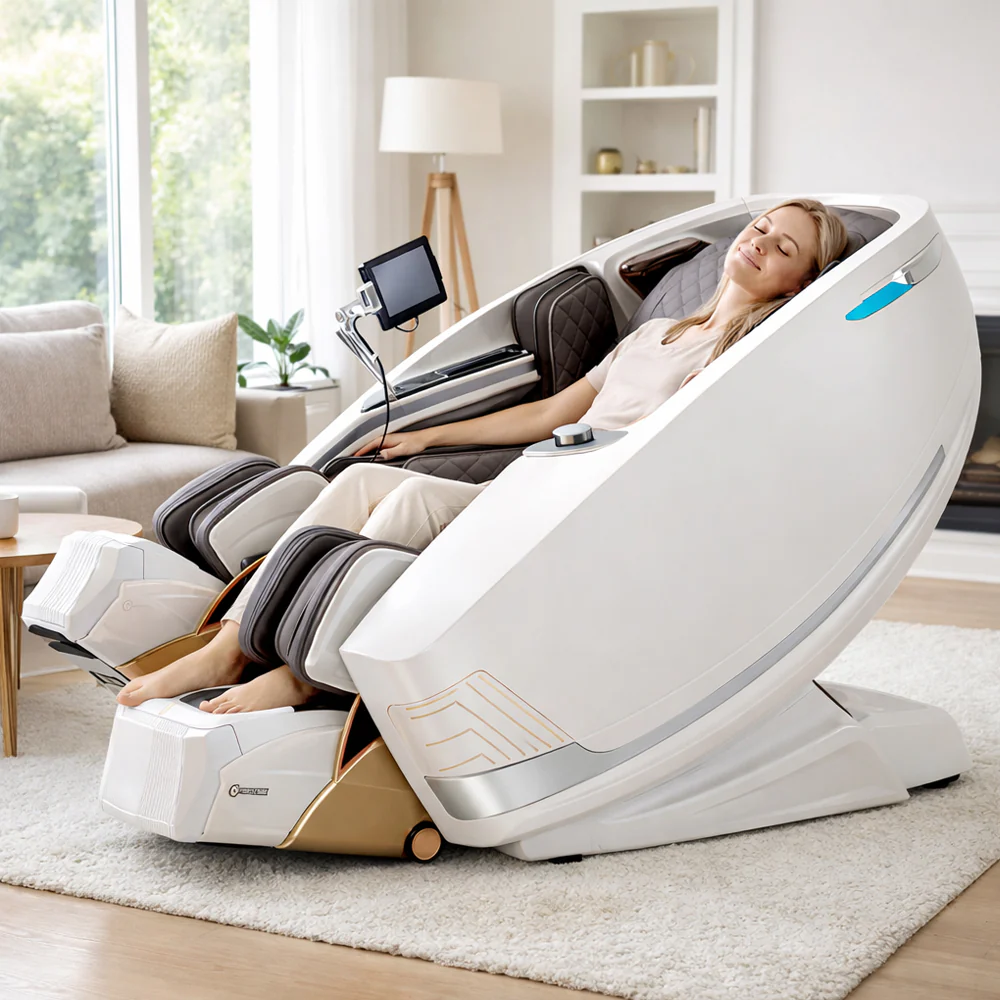 Massagestol 4D kropsscanning, Dual Zone Stretching, 32 airbags, varme i lænd/ben & Zero Gravity - Model 988A - Image 2
