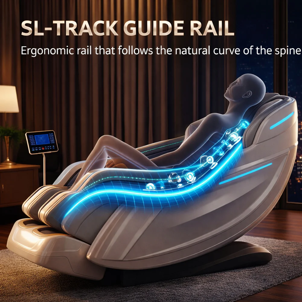 Massagestol 3D med kropsscanning, SL-skinne, lufttryksmassage, varme i ben/lænd & Zero Gravity - Model 988Q6 - Image 4