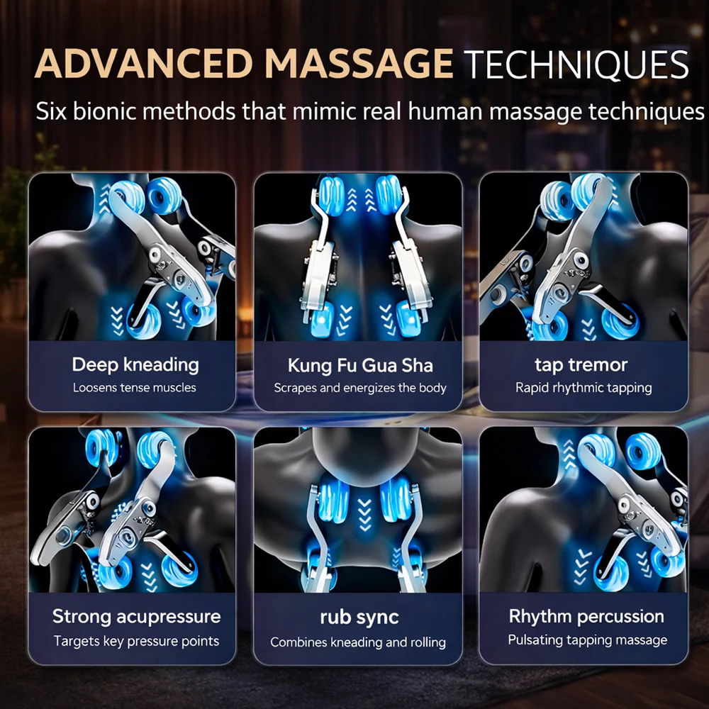 Massagestol 3D med kropsscanning, SL-skinne, lufttryksmassage, varme i ben/lænd & Zero Gravity - Model 988Q6 - Image 6