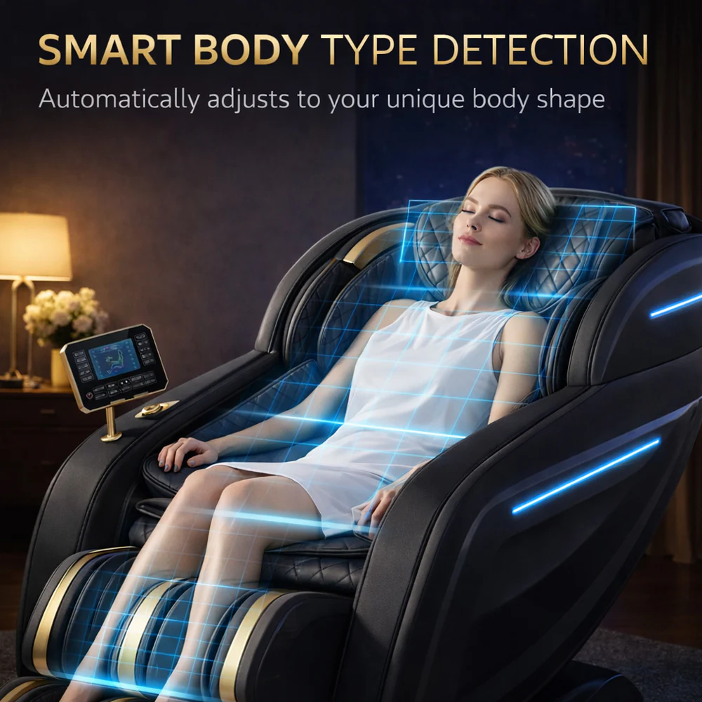 Massagestol 3D med kropsscanning, SL-skinne, lufttryksmassage, varme i ben/lænd & Zero Gravity - Model 988Q6 - Image 8
