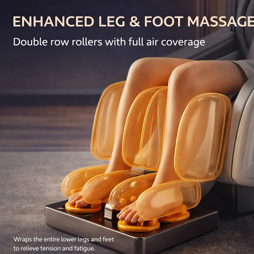 Massagestol 3D med kropsscanning, SL-skinne, lufttryksmassage, varme i ben/lænd & Zero Gravity - Model 988Q6 - Image 9
