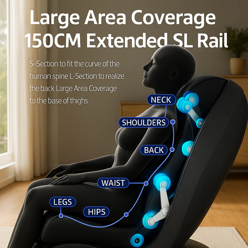 Massagestol 3D med SL-teknologi, lufttryksmassage, Zero Gravity & Intelligent Styring – Model 988R8 - Image 3