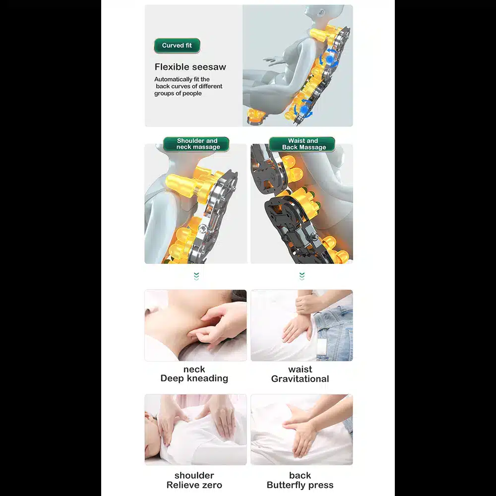 Massagestol 4D Pro+ Sort med Varmeterapi og Stemmekontrol - Model M9 Sort - Image 13